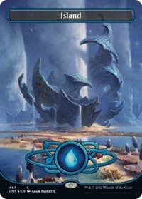 Island (487) (Borderless) (Galaxy Foil) - Unfinity - Magic: The Gathering card