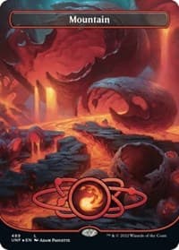 Mountain (489) (Borderless) (Galaxy Foil) - Unfinity - Magic: The Gathering card