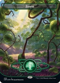 Forest (490) (Borderless) (Galaxy Foil) - Unfinity - Magic: The Gathering card