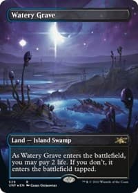 Watery Grave (Borderless) (Galaxy Foil) - Unfinity - Magic: The Gathering card