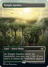 Temple Garden (Borderless) (Galaxy Foil) - Unfinity - Magic: The Gathering card
