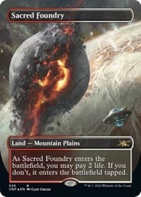 Sacred Foundry (Borderless) (Galaxy Foil) - Unfinity - Magic: The Gathering card