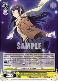 Time and Memories, Mai Sakurajima (SR) - Rascal Does Not Dream of a Dreaming Girl - Weiss Schwarz card