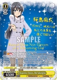 Respective Choices, Mai Sakurajima (SP) - Rascal Does Not Dream of a Dreaming Girl - Weiss Schwarz card