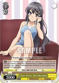 Close Sisters, Mai Sakurajima - Rascal Does Not Dream of a Dreaming Girl - Weiss Schwarz card