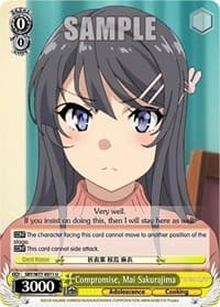 Compromise, Mai Sakurajima - Rascal Does Not Dream of a Dreaming Girl - Weiss Schwarz card