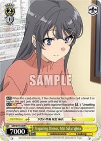 Preparing Dinner, Mai Sakurajima - Rascal Does Not Dream of a Dreaming Girl - Weiss Schwarz card