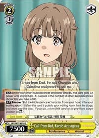 Call from Dad, Kaede Azusagawa - Rascal Does Not Dream of a Dreaming Girl - Weiss Schwarz card