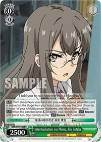 Intermediation via Phone, Rio Futaba - Rascal Does Not Dream of a Dreaming Girl - Weiss Schwarz card