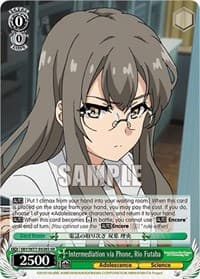 Intermediation via Phone, Rio Futaba (SR) - Rascal Does Not Dream of a Dreaming Girl - Weiss Schwarz card