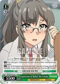 Expression of Relief, Rio Futaba - Rascal Does Not Dream of a Dreaming Girl - Weiss Schwarz card
