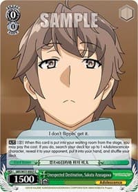 Unexpected Destination, Sakuta Azusagawa - Rascal Does Not Dream of a Dreaming Girl - Weiss Schwarz card