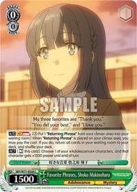 Favorite Phrases, Shoko Makinohara - Rascal Does Not Dream of a Dreaming Girl - Weiss Schwarz card