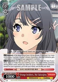 Strange Incidents, Mai Sakurajima - Rascal Does Not Dream of a Dreaming Girl - Weiss Schwarz card