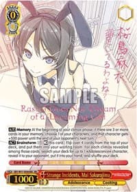 Strange Incidents, Mai Sakurajima (SEC) - Rascal Does Not Dream of a Dreaming Girl - Weiss Schwarz card