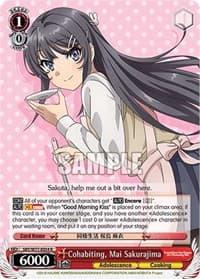 Cohabiting, Mai Sakurajima - Rascal Does Not Dream of a Dreaming Girl - Weiss Schwarz card