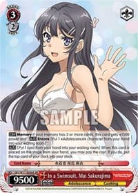 In a Swimsuit, Mai Sakurajima (SR) - Rascal Does Not Dream of a Dreaming Girl - Weiss Schwarz card