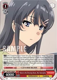 Alone in the Dressing Room, Mai Sakurajima - Rascal Does Not Dream of a Dreaming Girl - Weiss Schwarz card