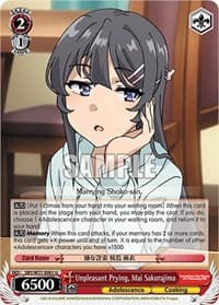 Unpleasant Prying, Mai Sakurajima - Rascal Does Not Dream of a Dreaming Girl - Weiss Schwarz card