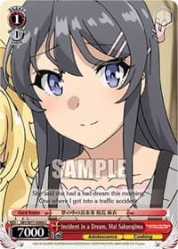 Incident in a Dream, Mai Sakurajima - Rascal Does Not Dream of a Dreaming Girl - Weiss Schwarz card