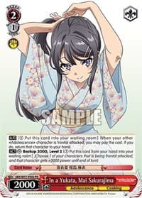 In a Yukata, Mai Sakurajima - Rascal Does Not Dream of a Dreaming Girl - Weiss Schwarz card