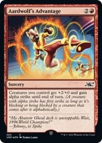 Aardwolf's Advantage (Galaxy Foil) - Unfinity - Magic: The Gathering card