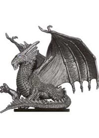 Young Silver Dragon - Dungeons of Dread - D & D Miniatures card