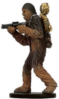 Chewbacca with C-3PO - Bounty Hunters - Star Wars Miniatures card