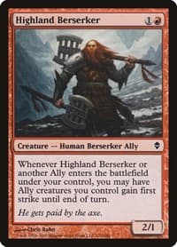 Highland Berserker - Zendikar - Magic: The Gathering card