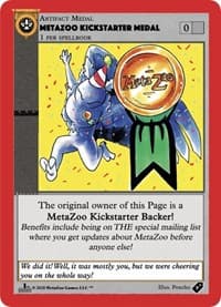 Metazoo Kickstarter Medal - Medals - MetaZoo card