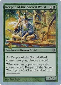 Keeper of the Sacred Word - Unhinged - Magic: The Gathering card