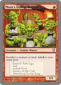 Mons's Goblin Waiters - Unhinged - Magic: The Gathering card
