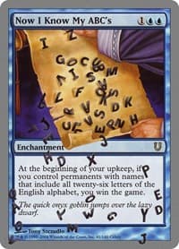 Now I Know My ABC's - Unhinged - Magic: The Gathering card