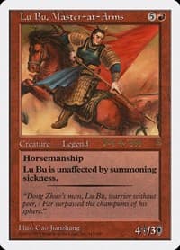 Lu Bu, Master-at-Arms (Singapore 7/4/99) - Prerelease Cards - Magic: The Gathering card