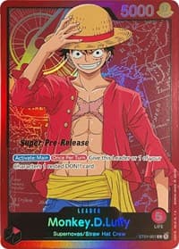 Monkey.D.Luffy (001) - ST-01: Starter Deck 1 Straw Hat Crew (Super Pre-Release Edition) - One Piece Card Game card
