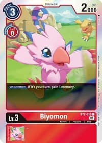 Biyomon - BT2-010 (ST-11 Special Entry Pack) - Release Special Booster 1.0 - Digimon Card Game card