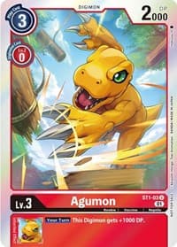 Agumon - ST1-03 (ST-11 Special Entry Pack) - Starter Deck 01: Gaia Red - Digimon Card Game card