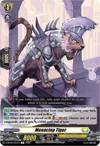 Menacing Tiger - D-BT06: Blazing Dragon Reborn - Cardfight Vanguard card