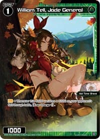 William Tell, Jade General (Parallel Foil) - Curiosity Diva - WIXOSS card