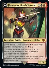 Flamewar, Brash Veteran - Universes Beyond: Transformers - Magic: The Gathering card