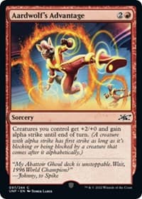 Aardwolf's Advantage - Unfinity - Magic: The Gathering card