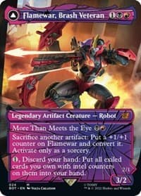 Flamewar, Brash Veteran (Shattered Glass) - Universes Beyond: Transformers - Magic: The Gathering card