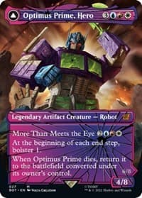 Optimus Prime, Hero (Shattered Glass) - Universes Beyond: Transformers - Magic: The Gathering card