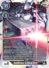 Justimon: Critical Arm - Xros Encounter - Digimon Card Game card