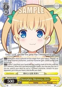Nostalgic Memory, Eriri - Saekano: How to Raise a Boring Girlfriend - Weiss Schwarz card