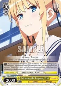 Critiquing the Proposal, Eriri - Saekano: How to Raise a Boring Girlfriend - Weiss Schwarz card