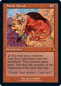 Sneak Attack (Retro Frame) - Dominaria Remastered - Magic: The Gathering card