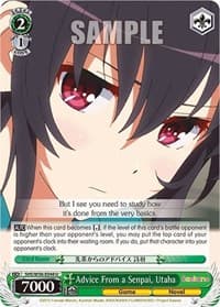 Advice From a Senpai, Utaha - Saekano: How to Raise a Boring Girlfriend - Weiss Schwarz card