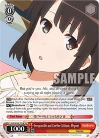 Irresponsible and Carefree Attitude, Megumi - Saekano: How to Raise a Boring Girlfriend - Weiss Schwarz card