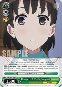 Unexpected Words, Megumi - Saekano: How to Raise a Boring Girlfriend - Weiss Schwarz card